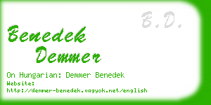 benedek demmer business card